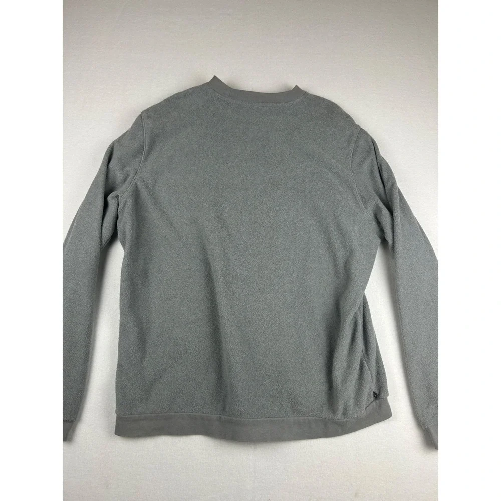 Adidas Sweatshirt Men's L Gray Fleece Terry Crew Neck Long Sleeve Pullover Logo‎
